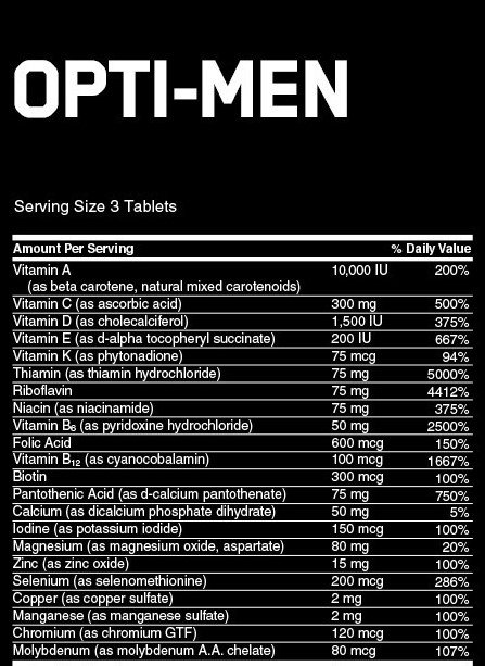 OPTI MEN MUSCLETECH TABLA NUTRICIONAL NUTRICION IMPERIAL